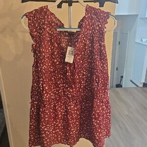 Torrid Size 3 Pink Floral Sleeveless Blouse